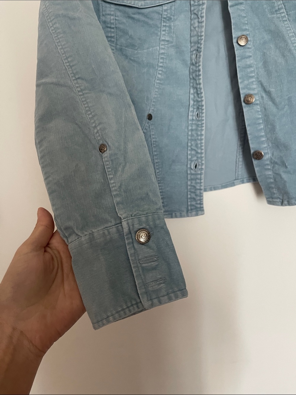 Light Wash Women's Jacket with Button Front - Picture 4 of 6